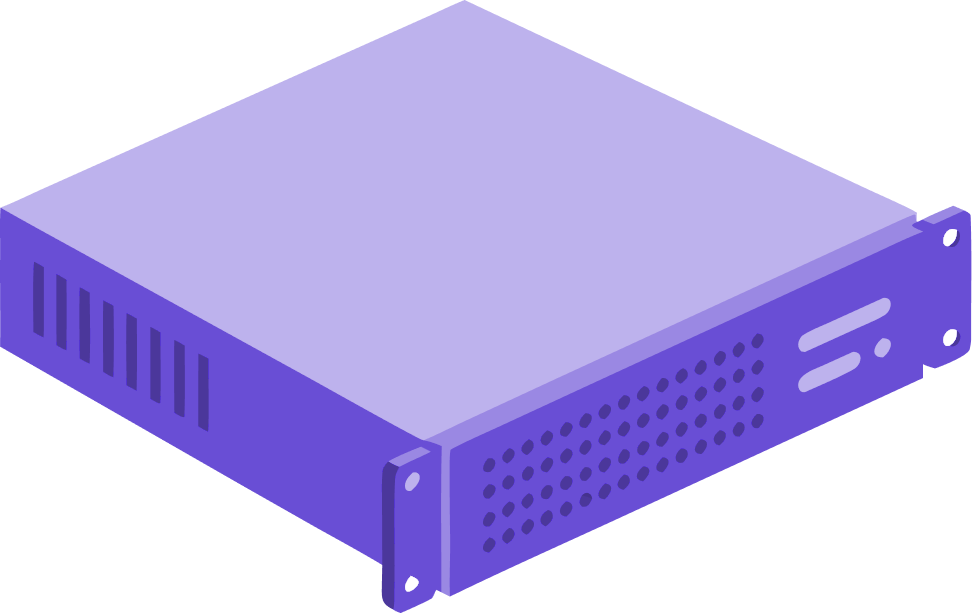 Illustration of a rack-mounted server