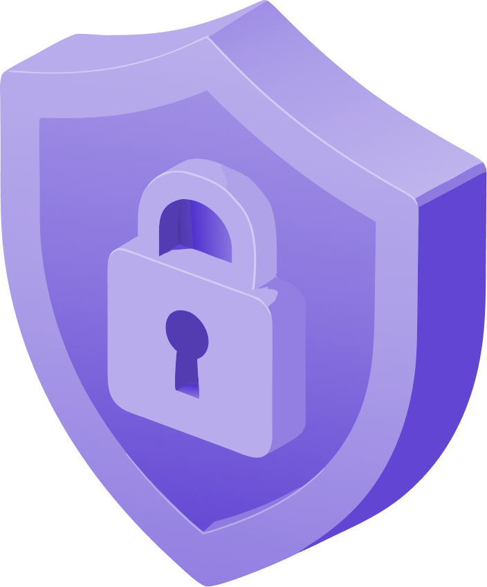 Illustration of a shield with a padlock